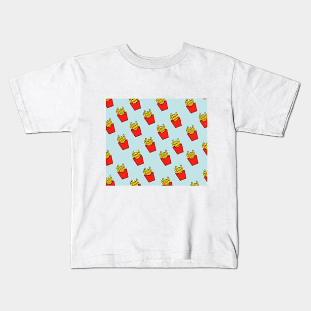 French fries Pattern Kids T-Shirt by timegraf